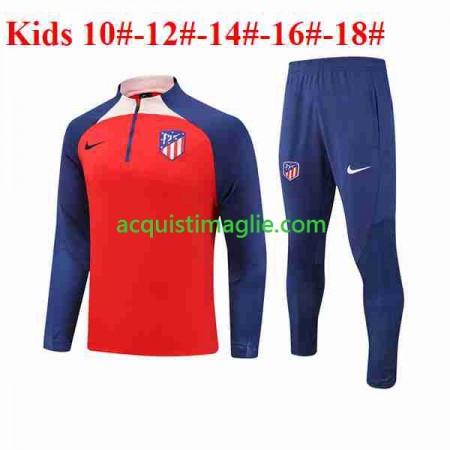 Atlético Madrid Bambino Tute Felpe da Allenamento Rosso 2023/2024